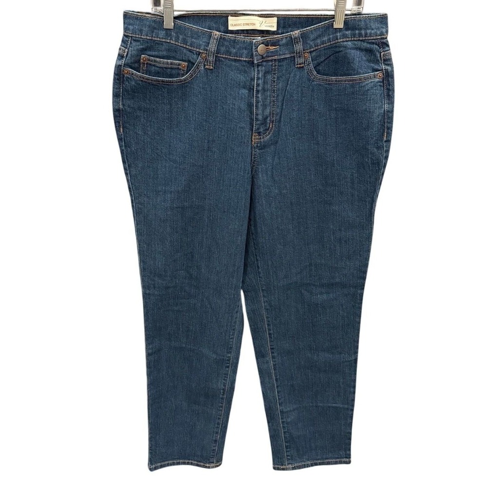 Venezia Jeans Womens Blue Classic Stretch Straight Leg Casual Denim 16 Petite